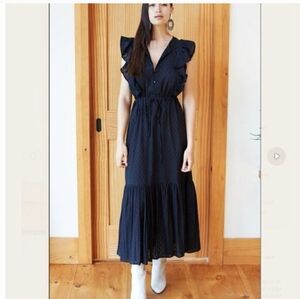 Emerson Fry Chandra Swiss Dot Maxi Dress XS